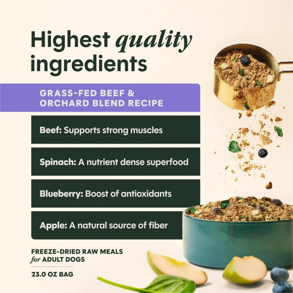 Instinct Fresh Dried Meal Blends Freeze-Dried Grass-Fed Beef & Orchard Blend Recipe for Dogs - Dog Treats 4