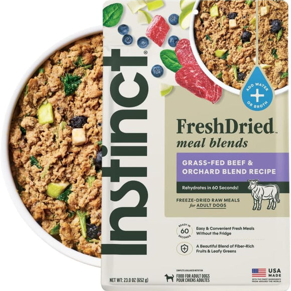 Instinct Fresh Dried Meal Blends Freeze-Dried Grass-Fed Beef & Orchard Blend Recipe for Dogs - 23 oz - Dog Treats 10