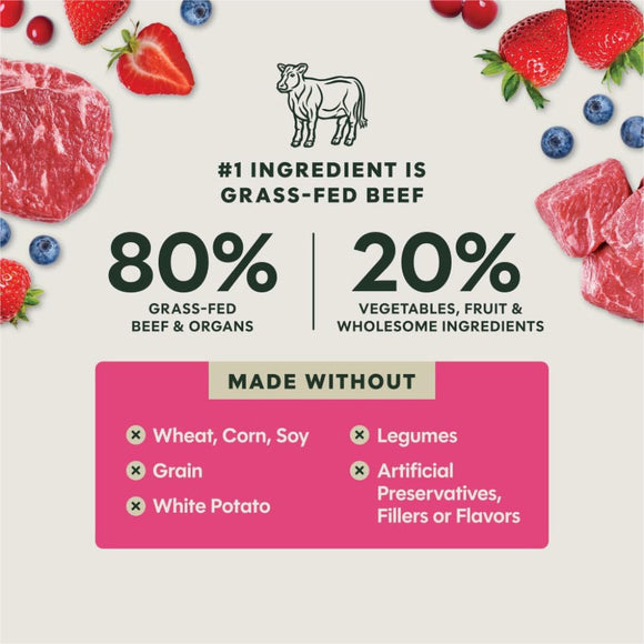 Instinct Fresh Dried Meal Blends Freeze-Dried Grass-Fed Beef & Wild Berry Recipe for Dogs - Dog Treats 5
