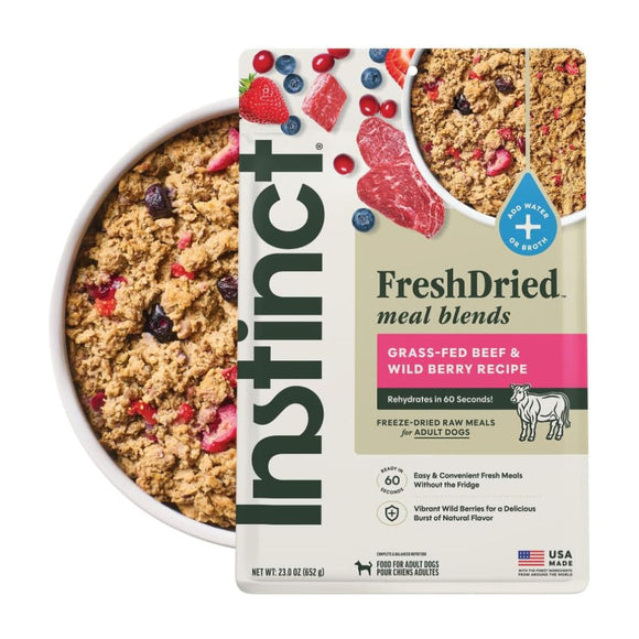 Instinct Fresh Dried Meal Blends Freeze-Dried Grass-Fed Beef & Wild Berry Recipe for Dogs - 23 oz - Dog Treats 10