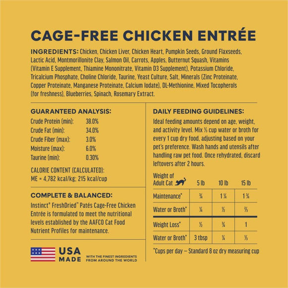 Instinct Fresh Dried Patés Freeze-Dried Raw Chicken Entrée for Cats - Cat Food 8