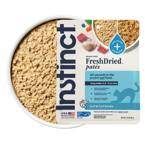 Instinct Fresh Dried Patés Freeze-Dried Raw Surf & Turf Entrée for Cats - 3 oz - Cat Food 1