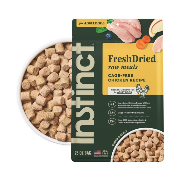 Instinct Fresh Dried Raw Meal Blends Freeze-Dried Cage-Free Chicken Recipe for Dogs - 25 oz - Dog Treats 10
