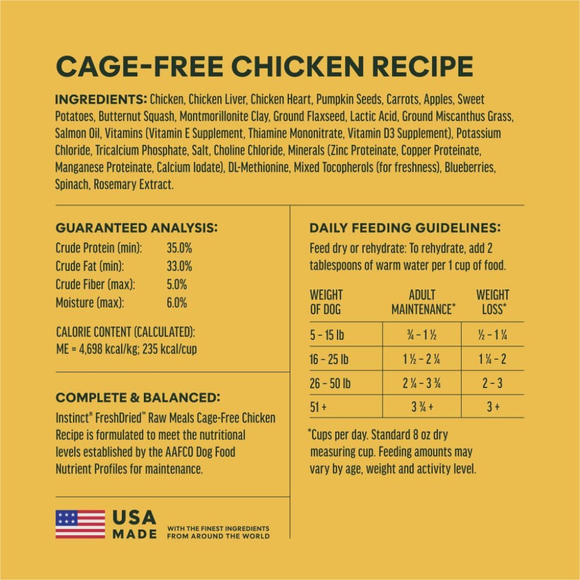 Instinct Fresh Dried Raw Meal Blends Freeze-Dried Cage-Free Chicken Recipe for Dogs - Dog Treats 7