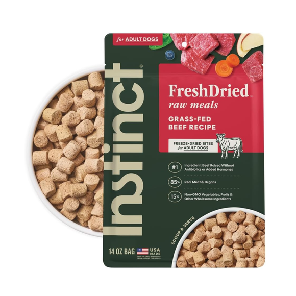 Instinct Fresh Dried Raw Meal Blends Freeze-Dried Grass-Fed Beef Recipe for Dogs - 14 oz - Dog Treats 9