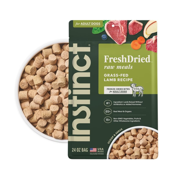 Instinct Fresh Dried Raw Meal Blends Freeze-Dried Grass-Fed Lamb Recipe for Dogs - 25 oz - Dog Treats 9