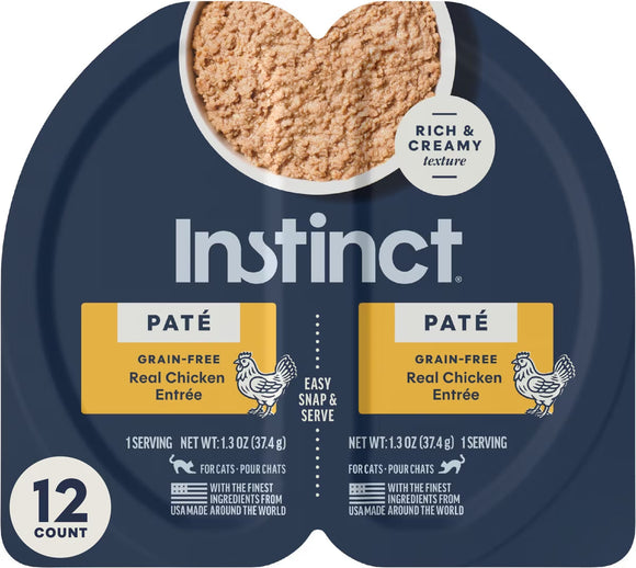 Instinct Pate Grain-Free Entree Wet Cat Food 2.64-oz case of 12 - Chicken - Cat Food 1