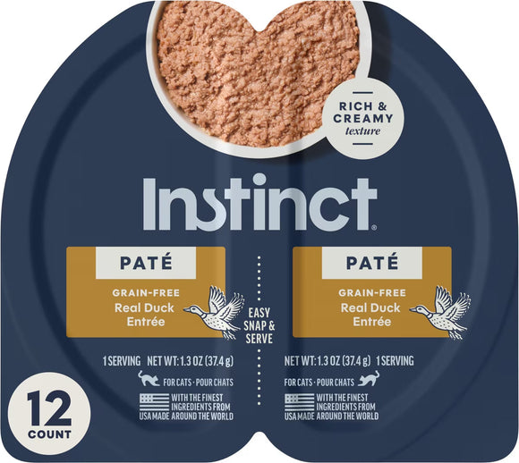 Instinct Pate Grain-Free Entree Wet Cat Food 2.64-oz case of 12 - Duck - Cat Food 2