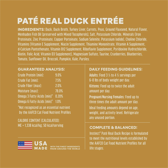 Instinct Pate Grain Free Real Duck Entree in Gravy Wet Cat Food (2.64 oz split cup x 12 pack) - Cat Food 8