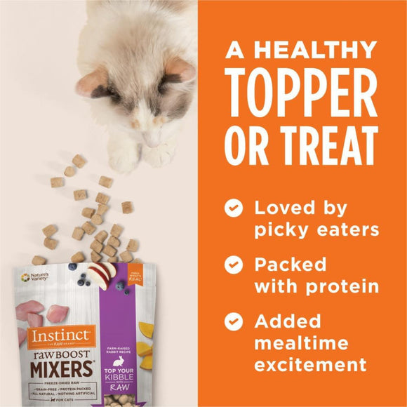 Instinct Raw Boost Mixers Freeze-Dried Raw Rabbit Meal Topper for Cats (6 oz) - Cat Treats 7