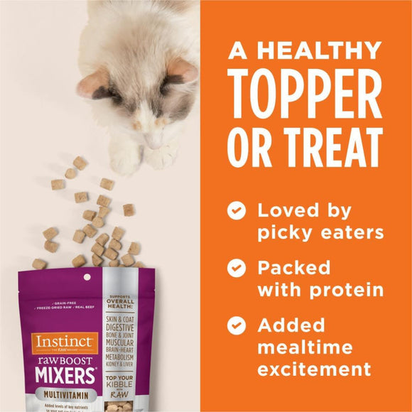 Instinct Raw Boost Mixers Multivitamin Freeze Dried Meal Topper for Adult Cats (5.5 oz) - Cat Treats 9