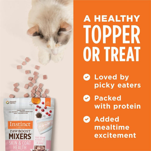Instinct Raw Boost Mixers Skin & Coat Health Freeze Dried Meal Topper for Cats (5.5 oz) - Cat Treats 7