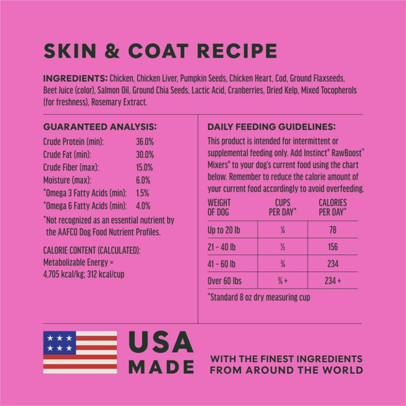 Instinct Raw Boost Mixers Skin & Coat Health Freeze Dried Meal Topper for Dogs - Dog Treats 7