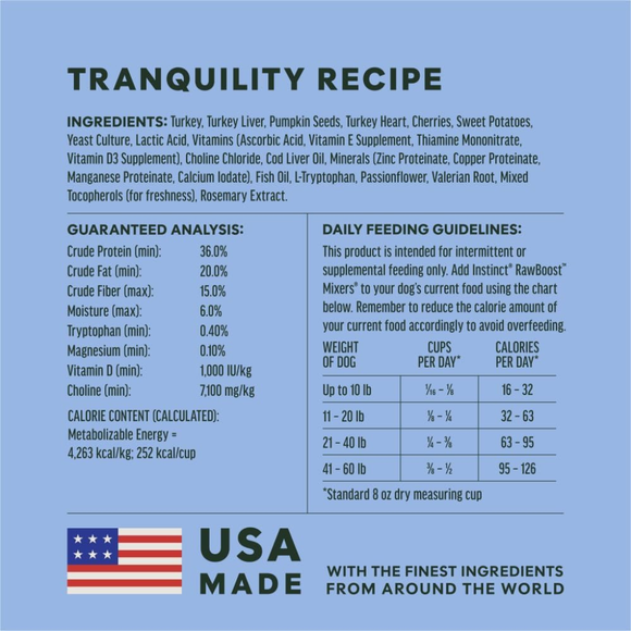 Instinct Raw Boost Mixers Tranquility Freeze Dried Meal Topper for Dogs (5.5 oz) - Dog Treats 7