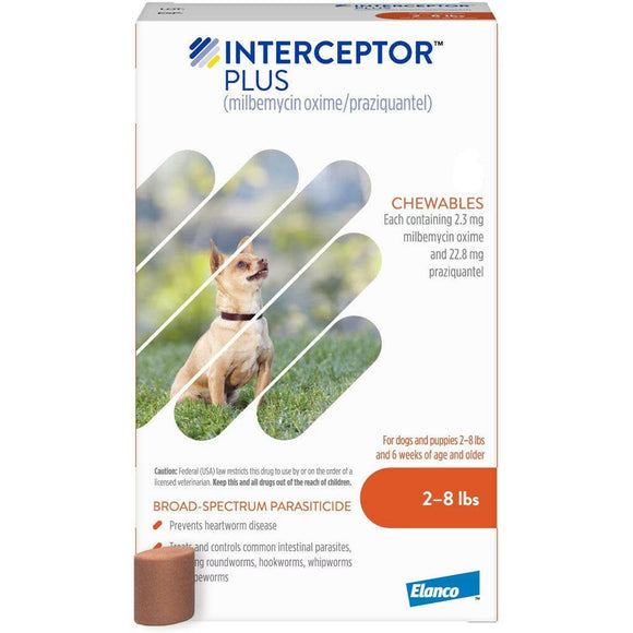 Interceptor Plus Chew for Dogs - 2 to 8 lbs (Orange) / 1 Chew (1 Month Supply) - Pet Medicine 11
