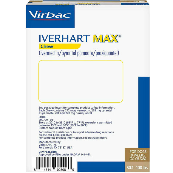 Iverhart Shop Iverhart Max for Dog Heartworm Protection - 50.1-100 lbs