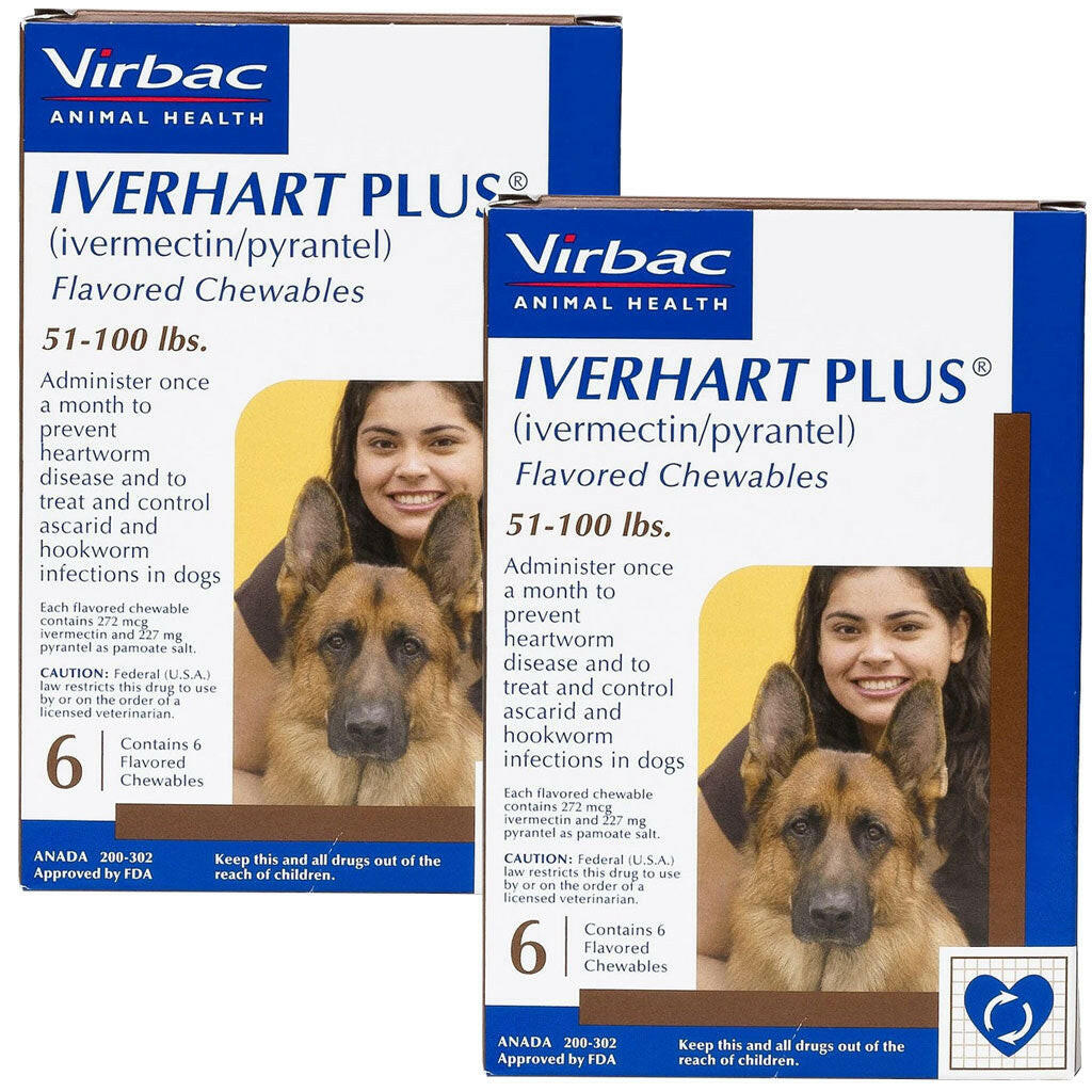 Iverhart Plus (ivermectin/pyrantel) Flavored Chewables 51-100 lbs