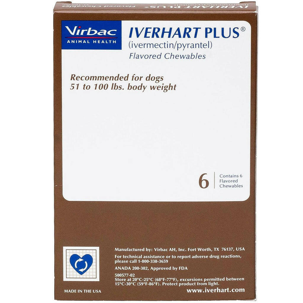 Iverhart Plus Iverhart Plus (ivermectin/pyrantel) Flavored Chewables 51-100 lbs