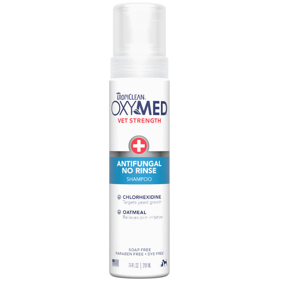 Tropiclean OxyMed Antifungal No rinse Pet Shampoo, 7.4-oz
