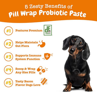 Zesty Paws Pill Wrap Probiotic Paste Bacon Flavor Immune & Digestive Support For Dog (4.2 oz)