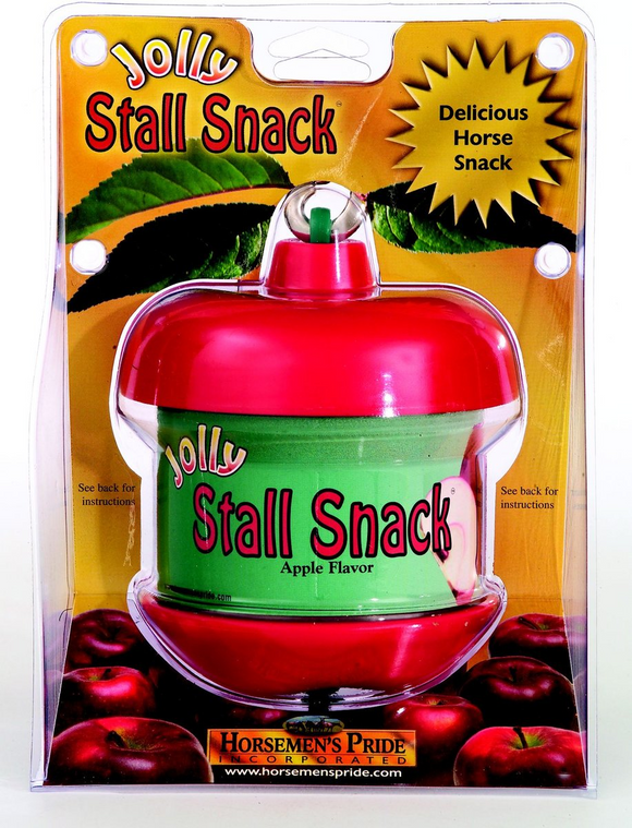 Jolly Stall Snack Holder with Apple Flavored Treat For Horses - Horse Treats 1