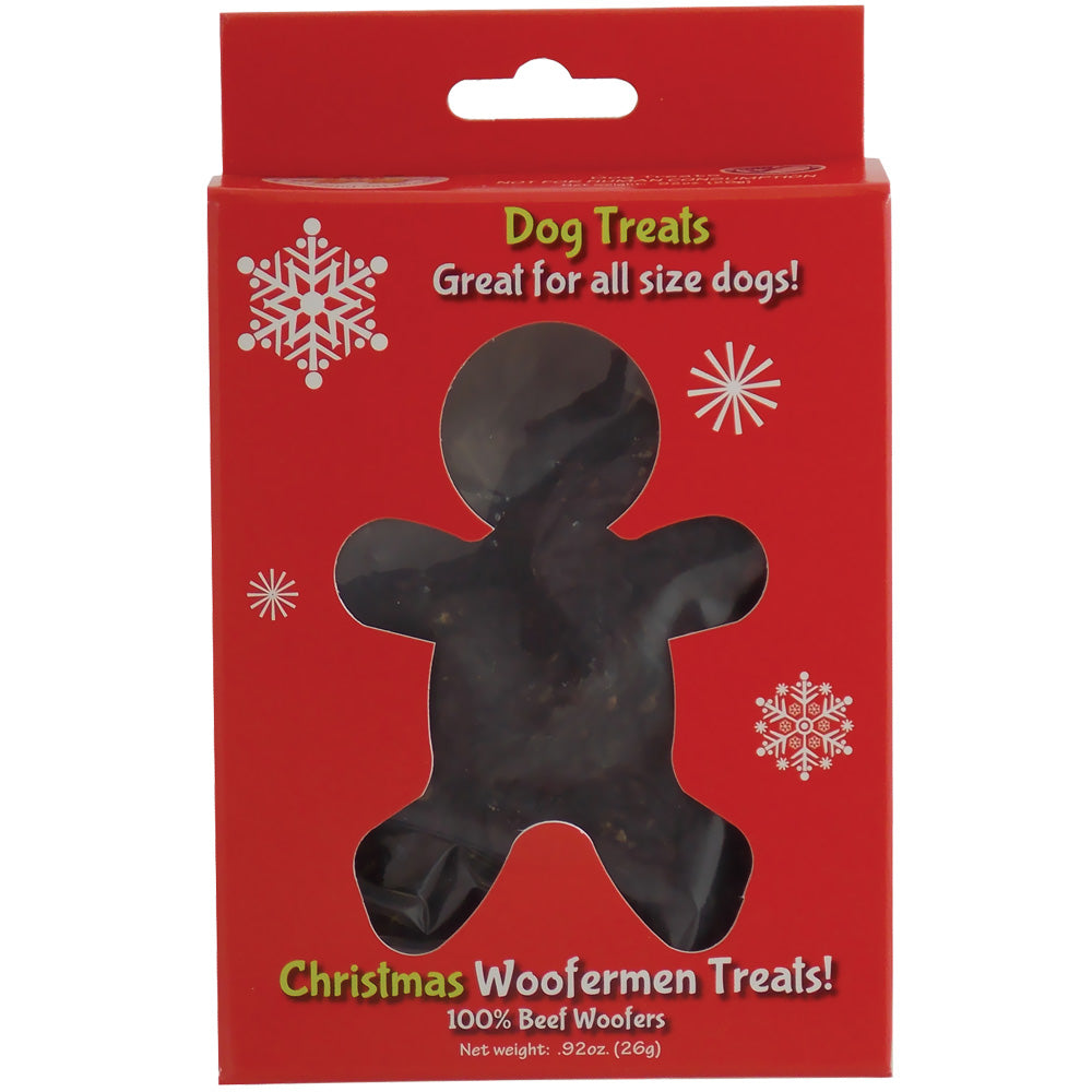 Jones Bones Christmas Woofermen Beef Dog Treats, 4-pack