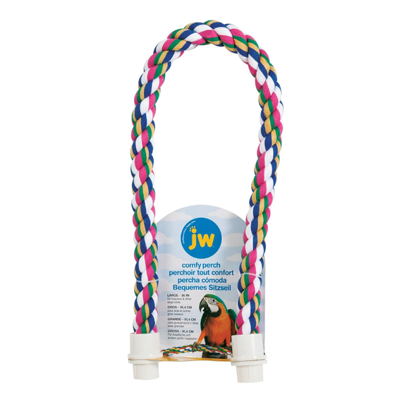 JW Pet Multi-Color Flexible Comfy Rope Bird Cage Perch - Large