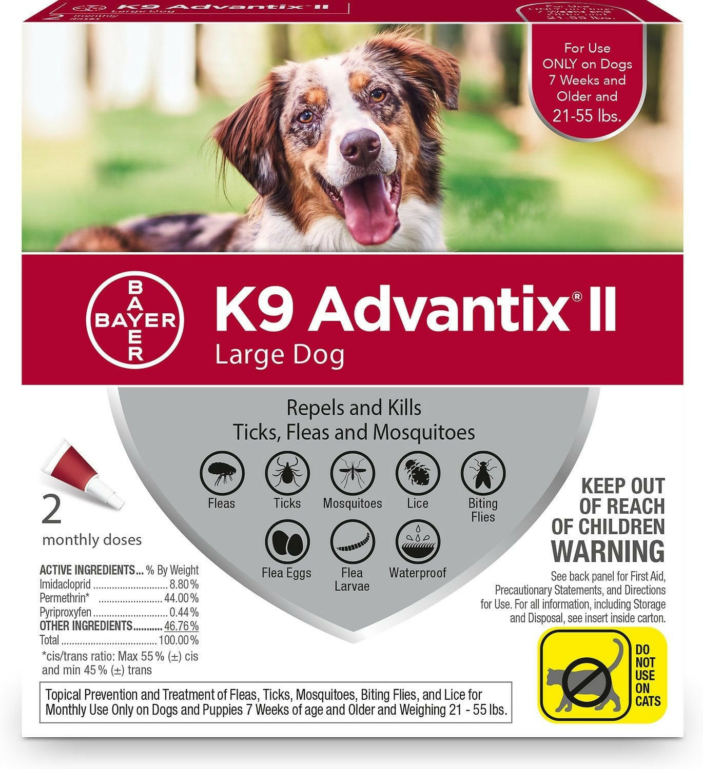 K9 Advantix II Flea & Tick Protection for Large Dogs, 21-55 lbs