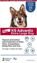 K9 Advantix Topical Flea Tick & Mosquito Prevention for Dogs - Over 55 lbs (2 doses) - Pet Flea & Tick Control 9
