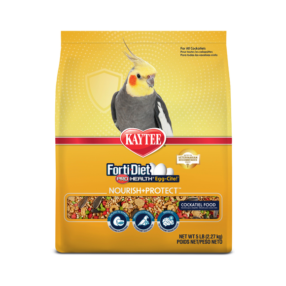 Kaytee Forti-Diet Pro Health Egg-Cite! Cockatiel Bird Food (5 lb) - Bird Food 1