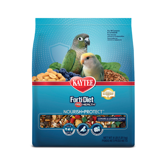 Kaytee Forti-Diet Pro Health Nourish + Protect Conure & Lovebird Bird Food (4 lb) - Bird Food 1