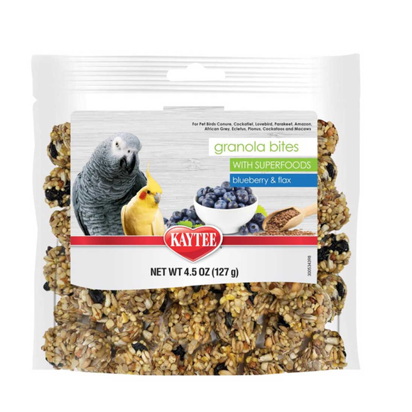 Kaytee Granola Bites Bird Treats (4.5 oz) - Blueberry & Flax - Bird Treats 7