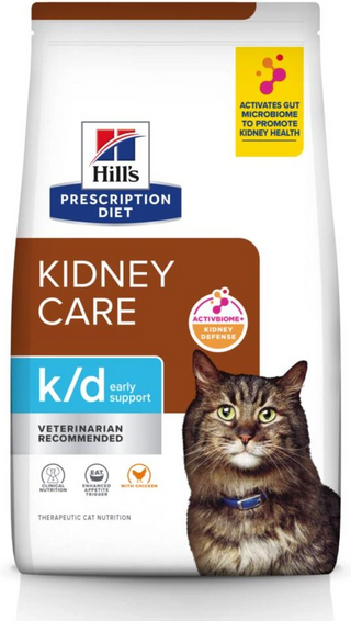 Hill's Prescription Diet k/d Early Support Kidney Care Chicken Flavor Dry Cat Food, 4 lb bag