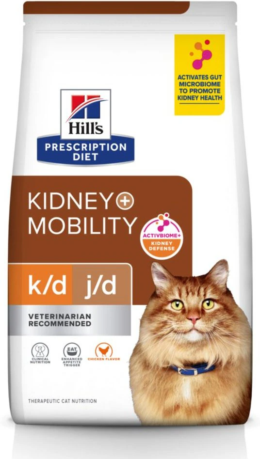 Hill's Prescription Diet k/d + j/d Kidney + Mobility Chicken Flavor Dry Cat Food