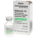 Kenalog-10 injection packaging with vial on a white background