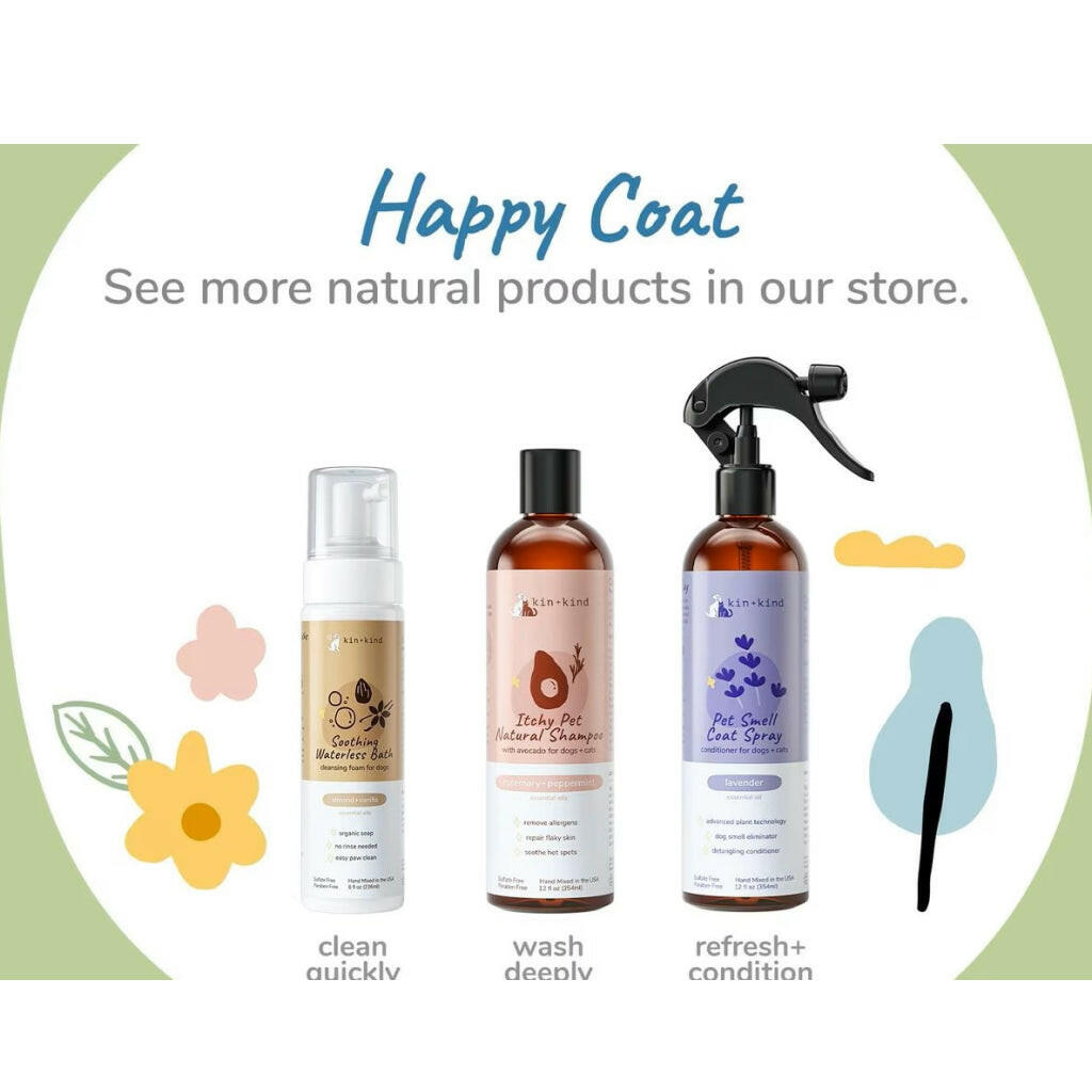 kin + kind Almond & Vanilla Coat Spray for Dog Smells (12