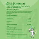 kin+kind Flea + Tick Prevent Spray Lemongrass Biobased For Dog & Cat (12 oz)