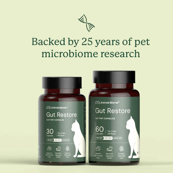 Kitty Biome Gut Restore Supplement FMT Capsules for Cats - Cat Digestive & Probiotics Supplements 8