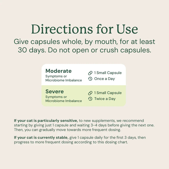 Kitty Biome Gut Restore Supplement FMT Capsules for Cats - Cat Digestive & Probiotics Supplements 14