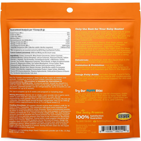 Zesty Milk Replacer Powder Supplement For Puppy (12 oz)