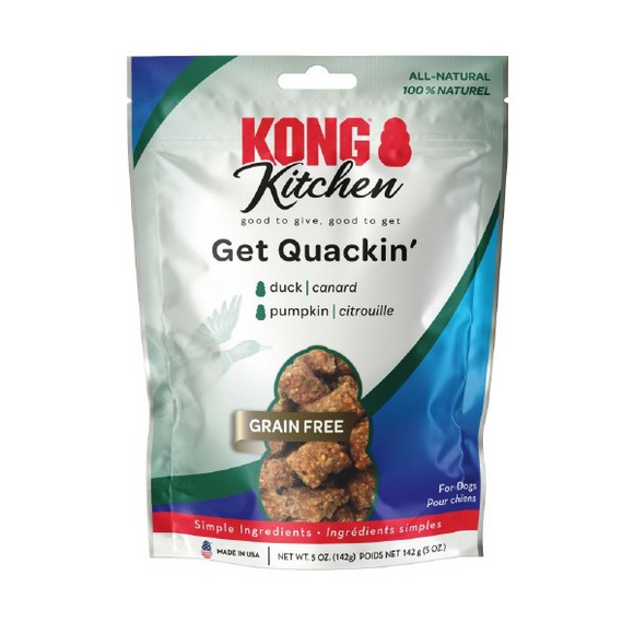 Kong Kitchen Get Quakin Grain-Free Duck & Pumpkin Treats For Dogs (5 oz) - Soft & Chewy Dog Treats 1