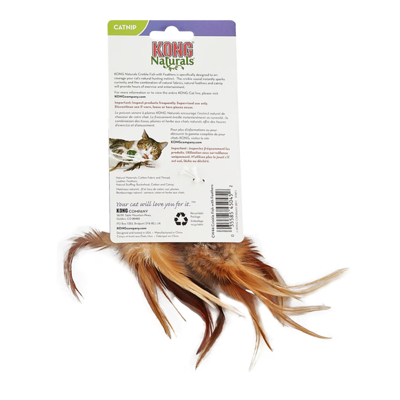 KONG Naturals Crinkle Fish Catnip Cat Toy 2 pack - Dog Toy 5