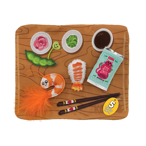 KONG Pull-A-Partz Sushi Catnip Cat Toys 5 pack - Catnip Toys 2
