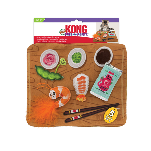 KONG Pull-A-Partz Sushi Catnip Cat Toys 5 pack - Catnip Toys 1