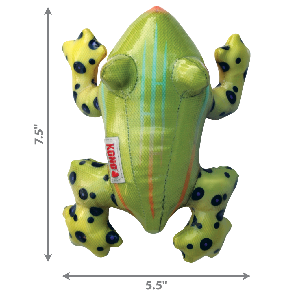 Kong Shieldz Tropics Frog Dog Toy – Squeaky & Water-Friendly