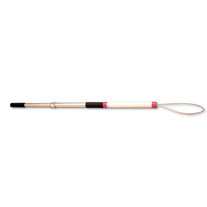 Long-handled tool with a wire end on a white background