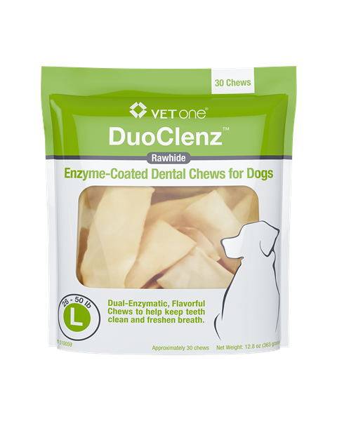 DuoClenz Enzyme-Coated Rawhide Dental Chews for Dogs