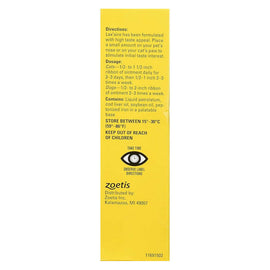 Back label of Lax-Aire Medication for Digestive Issues for Cats & Dogs