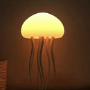 LED Jellyfish Night Light - Rechargeable Ambient Decoration Lamp, Modern Mood Lighting, Nightstand LED for Bedroom Indoor Use Home Decor .
