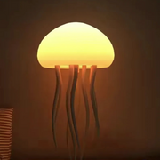 LED Jellyfish Night Light - Rechargeable Ambient Decoration Lamp, Modern Mood Lighting, Nightstand LED for Bedroom Indoor Use Home Decor .